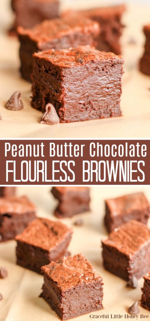 Peanut Butter Chocolate Flourless Brownies