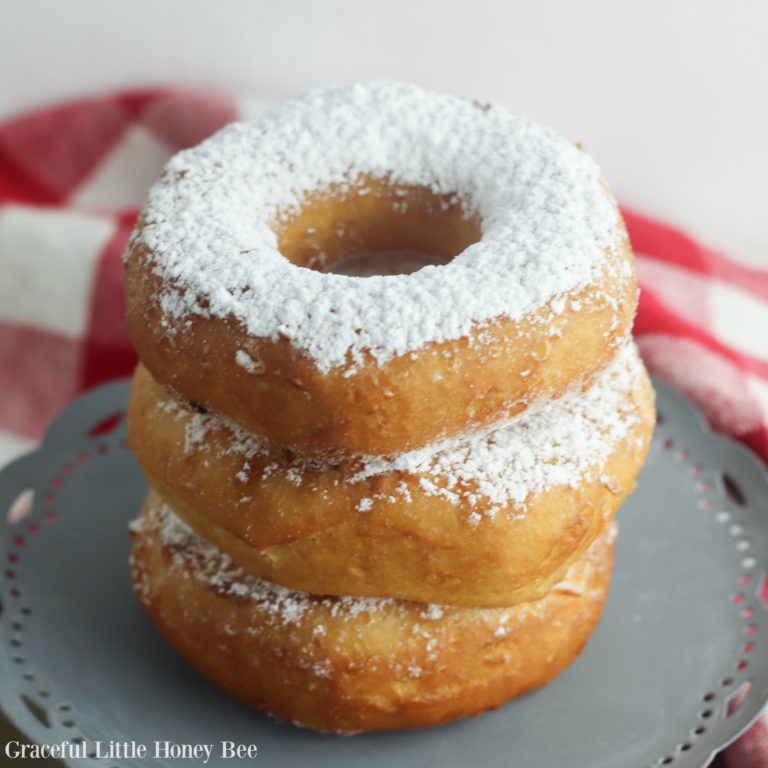 Homemade Powdered Sugar Biscuit Donuts