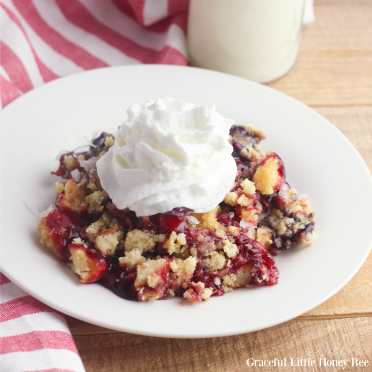 Red, White and Blue Dump Cake