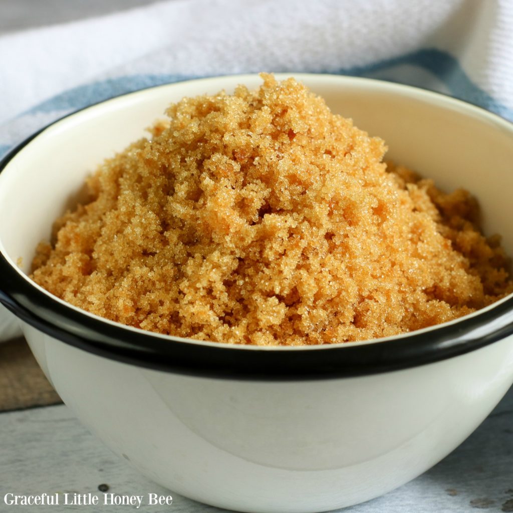 A bowl of homemade brown sugar.