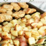 All ingredients lined up on a baking sheet.