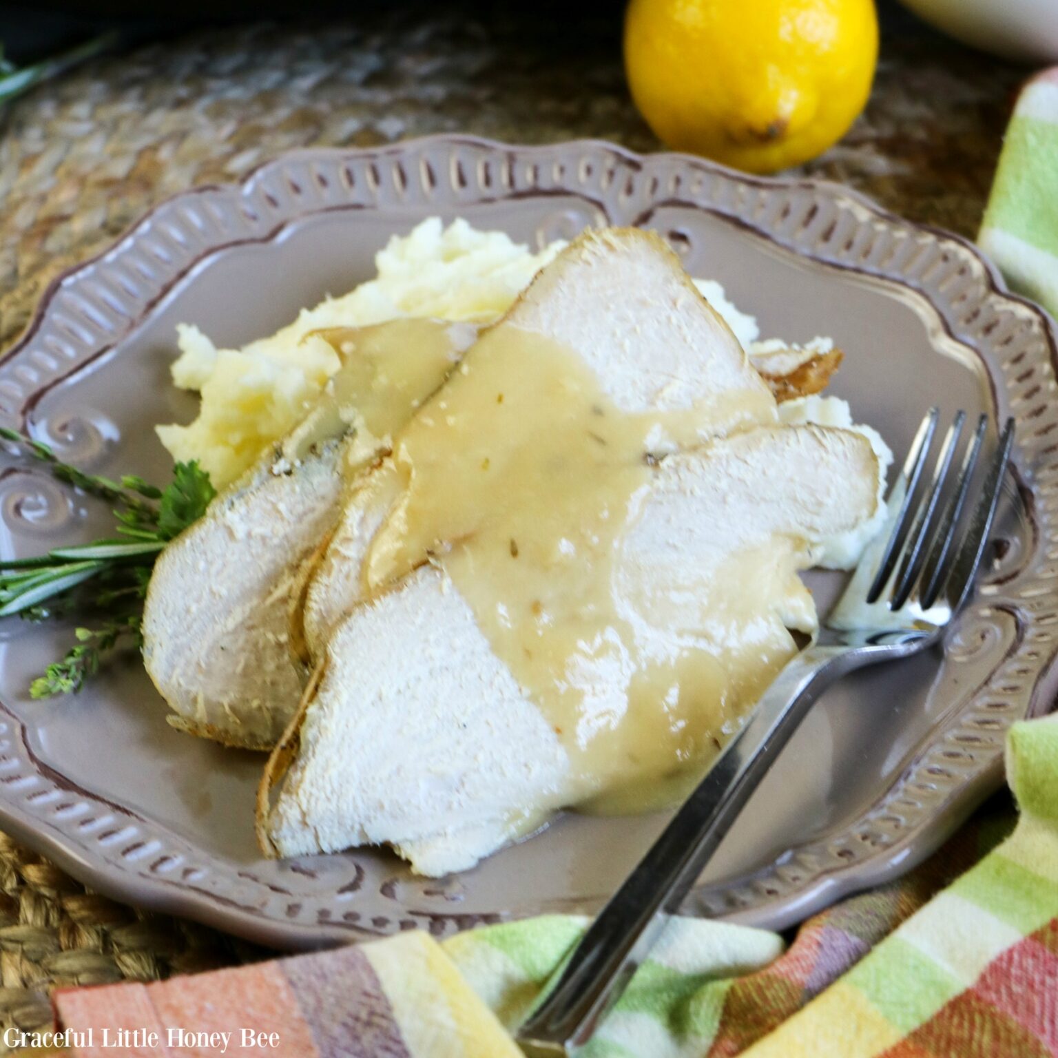 Slow Cooker Turkey Breast with Lemon, Rosemary and Thyme Graceful