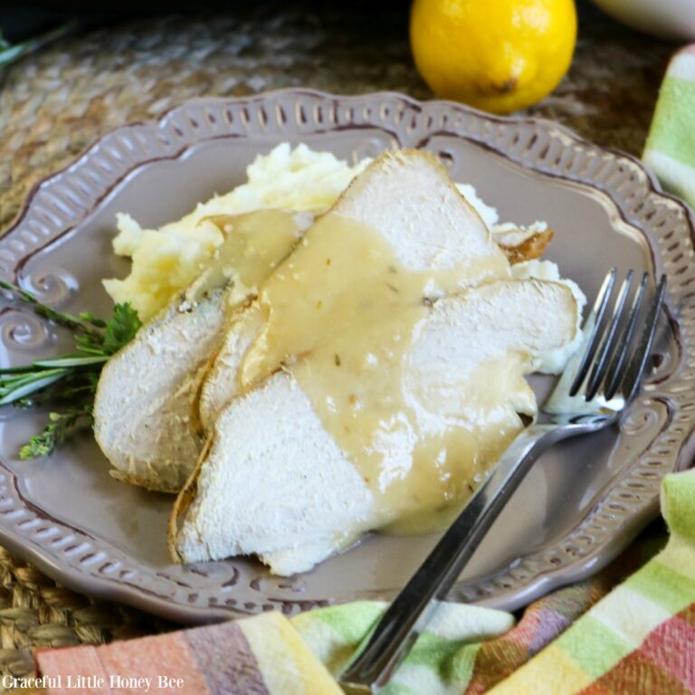 Slow Cooker Turkey Breast with Lemon, Rosemary and Thyme