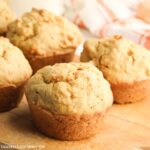 Sweet Potato Muffins on a wooden cutting board.