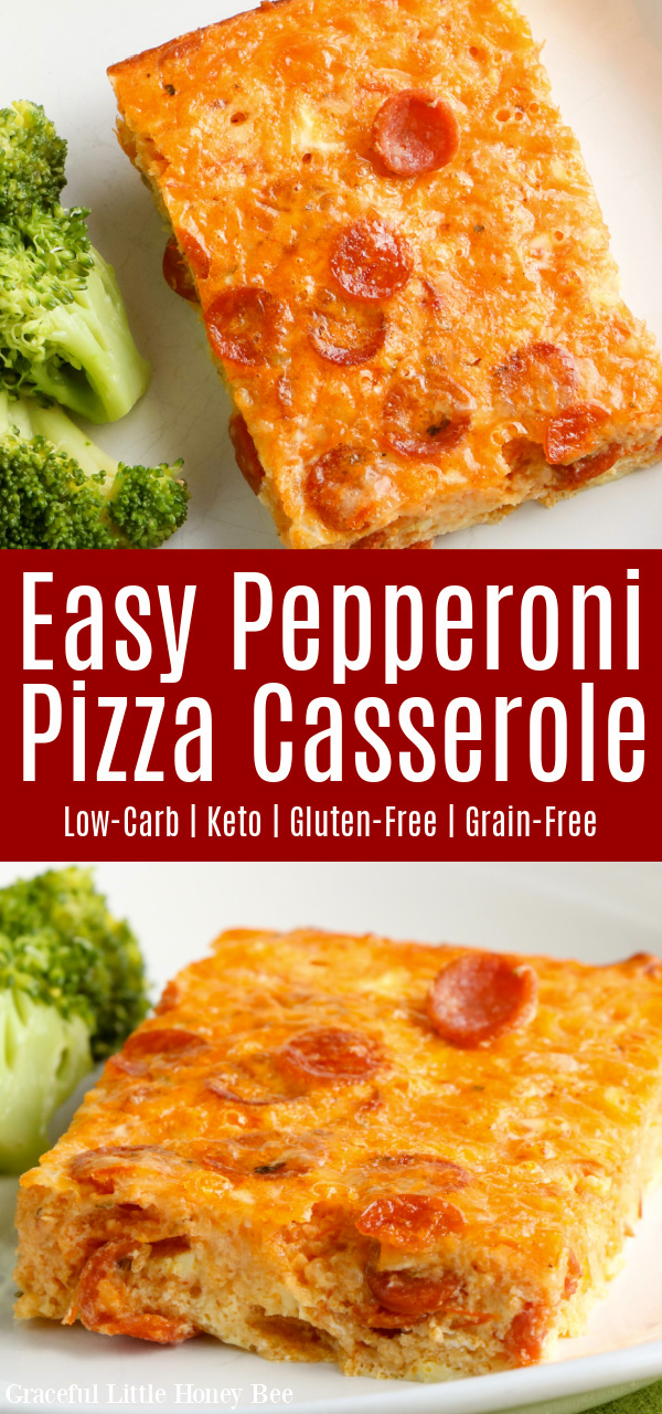 Pepperoni Pizza Casserole LowCarb Keto Graceful Little Honey Bee