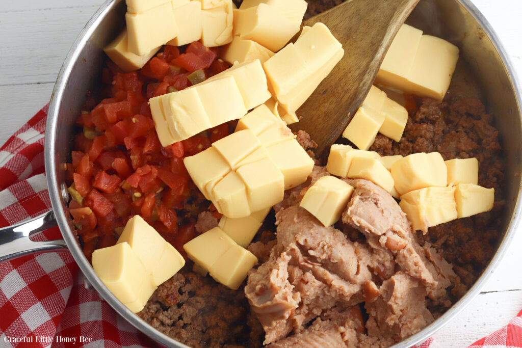 All ingredients in pan before mixing together.