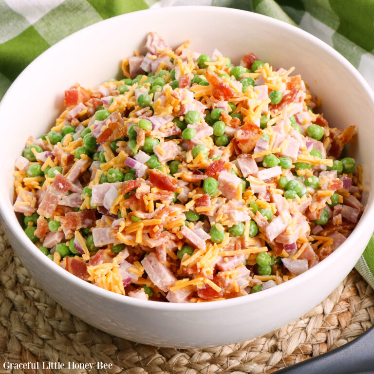 Ham, Bacon and Ranch Green Pea Salad {Low-Carb}