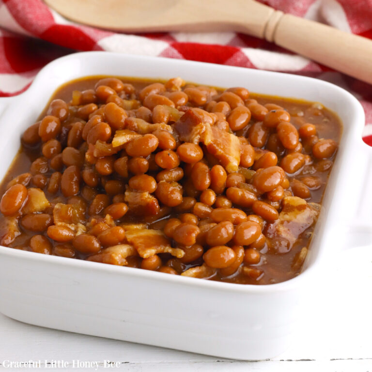 Old-Fashioned Brown Sugar Baked Beans - Graceful Little Honey Bee