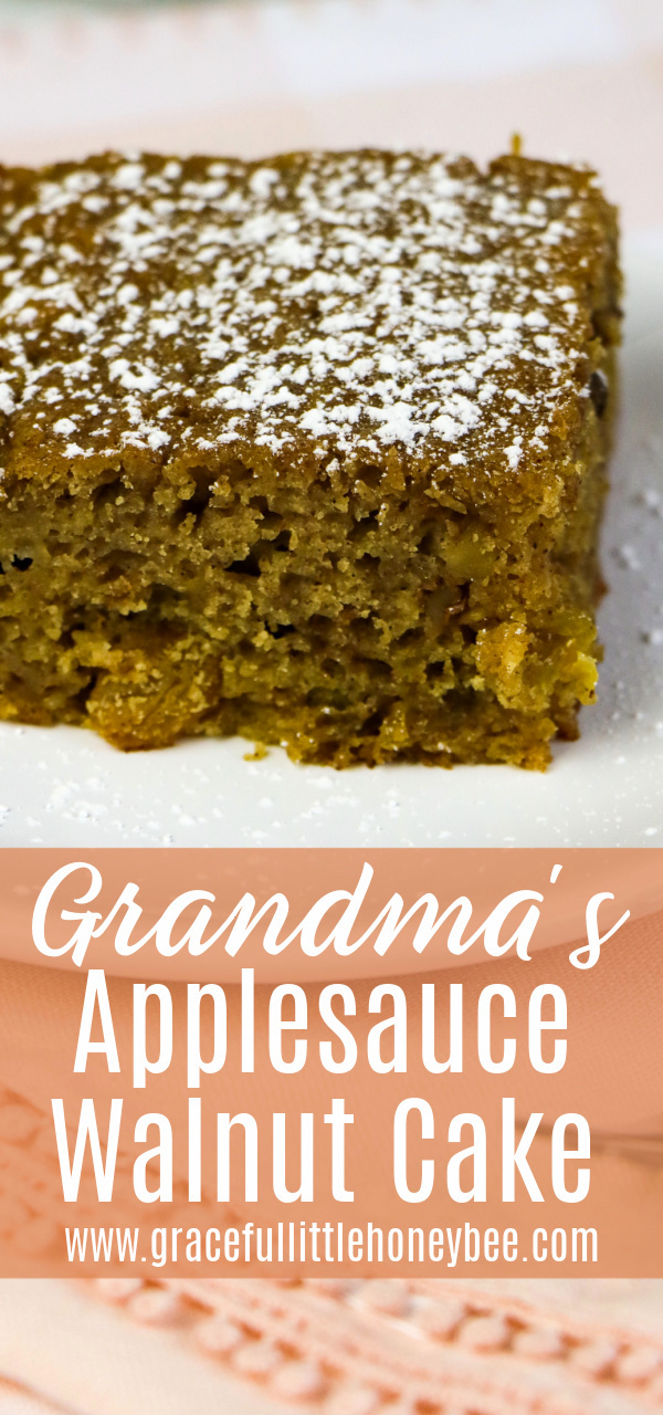 OldFashioned Applesauce Cake with Golden Raisins and Walnuts Graceful Little Honey Bee