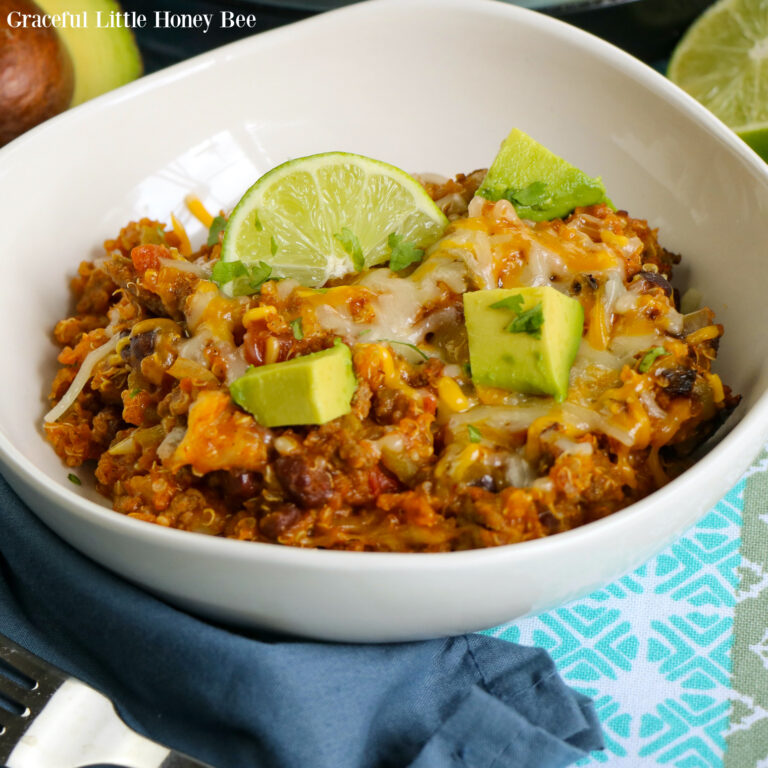 Slow Cooker Beef & Quinoa Enchilada Casserole