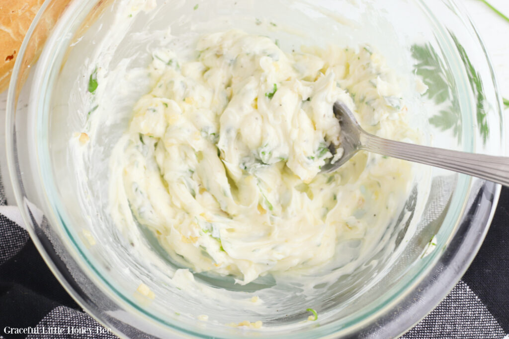 Parsley Butter in a mixing bowl.