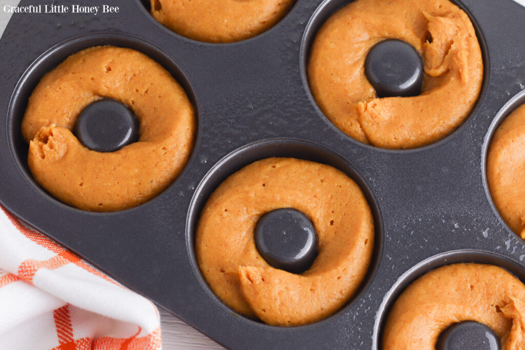 Batter in a donut pan.