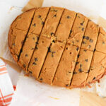 Pumpkin bread out of the slow cooker sliced into pieces.