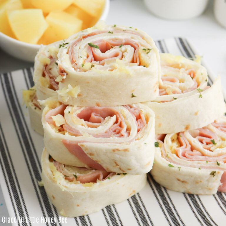 Hawaiian Ham and Pineapple Cream Cheese Pinwheels