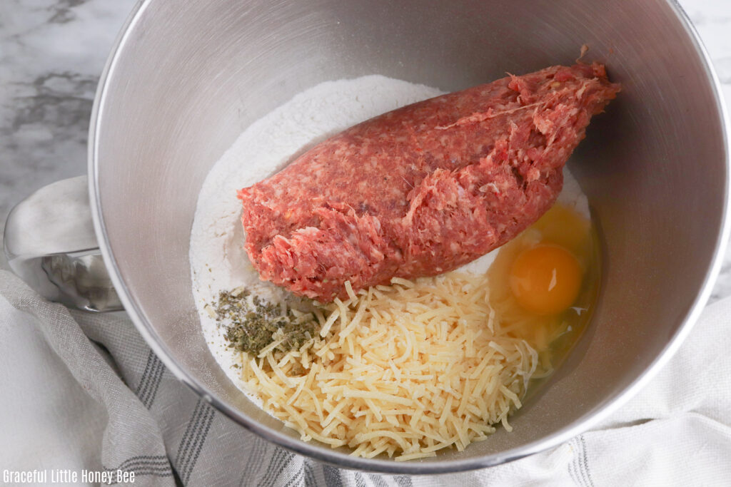 Ingredients in bowl before being mixed.