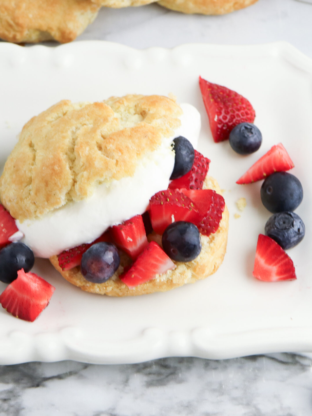 Strawberry Shortcakes with Blueberries