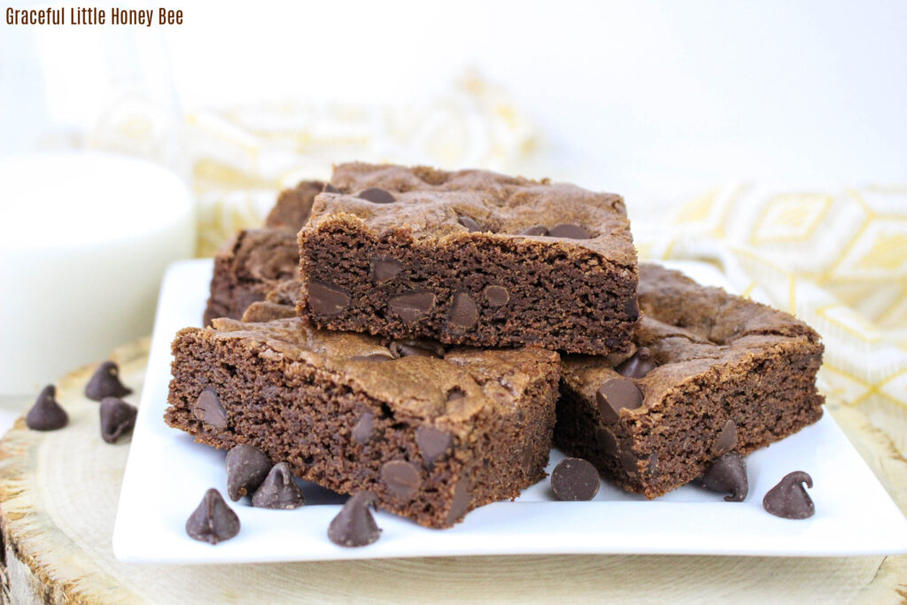 Sliced cookie bars on a plate.