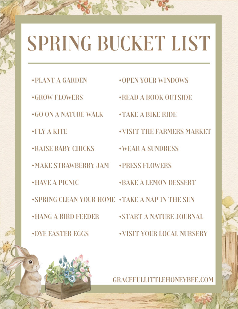 Spring Bucket List Printable
