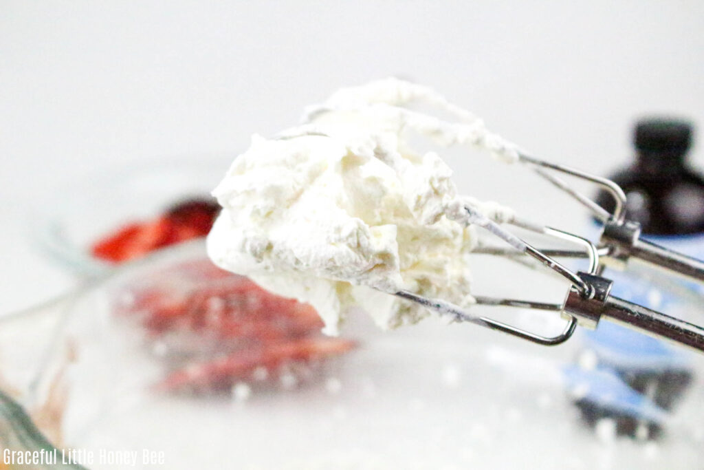 Whipped cream on the mixer.