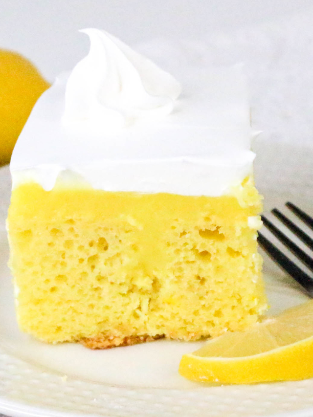 Lemon Pudding Poke Cake